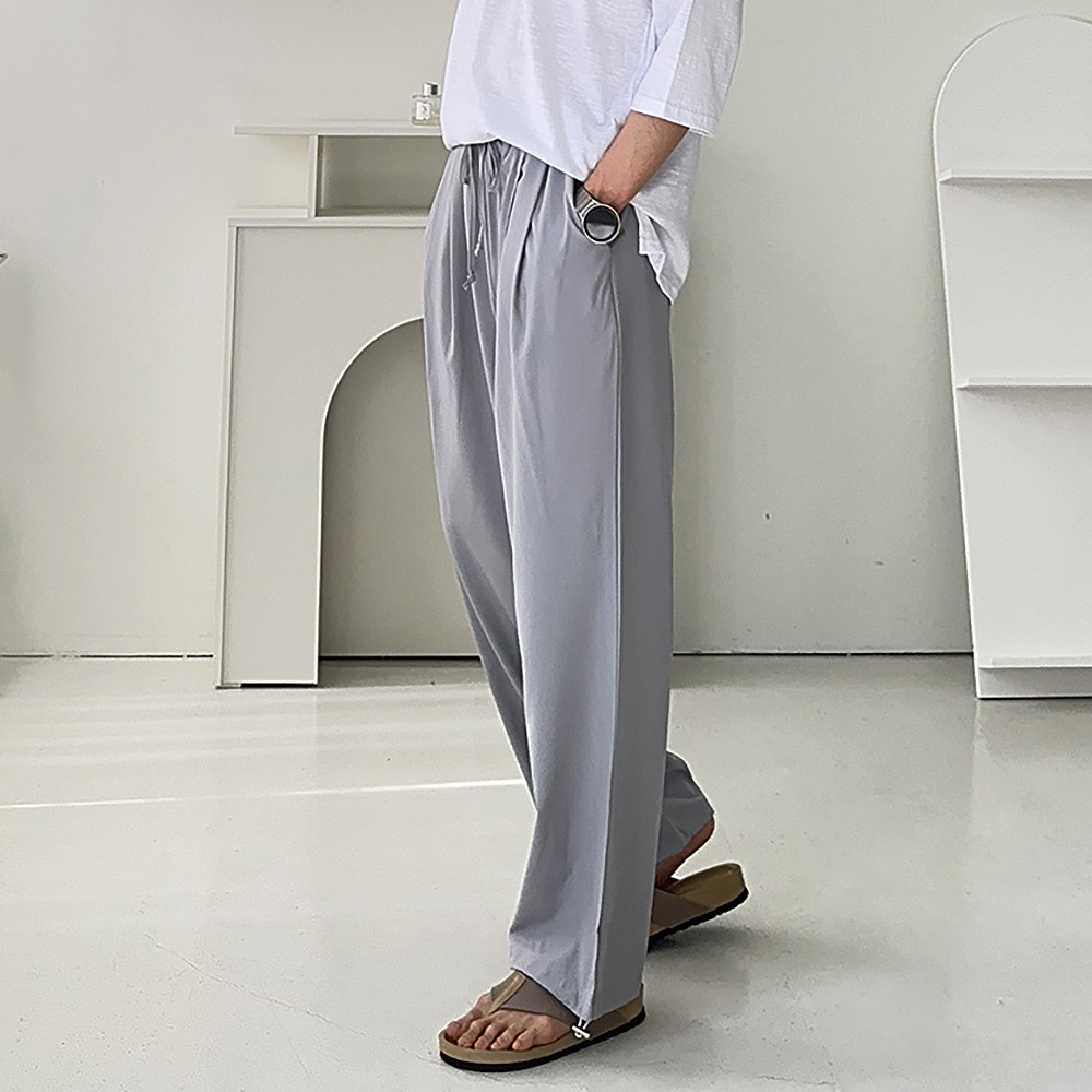 남자냉장고바지 아이스 밴딩 여름 남자 와이드 팬츠