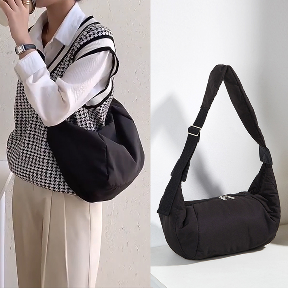 크로와상백 반달 여행용 크로스백 보부상 가벼운 나일론 해외 여행 가방