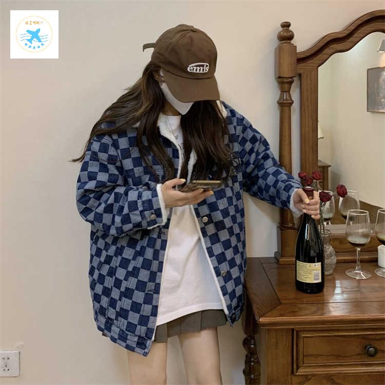 핑크데님자켓 청자켓 오버핏 빈티지데님 청점퍼 - 상품 이미지