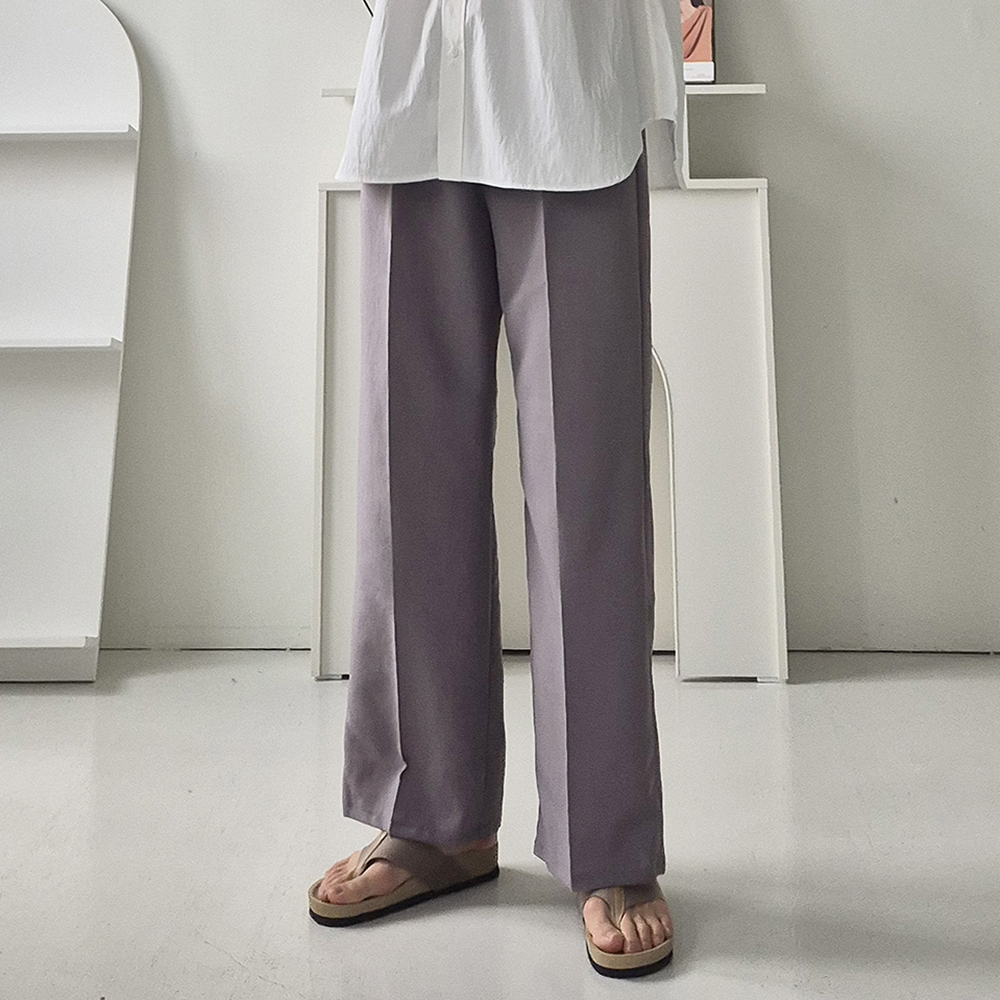 남자냉장고바지 린넨 아이스 밴딩 남자 와이드 팬츠