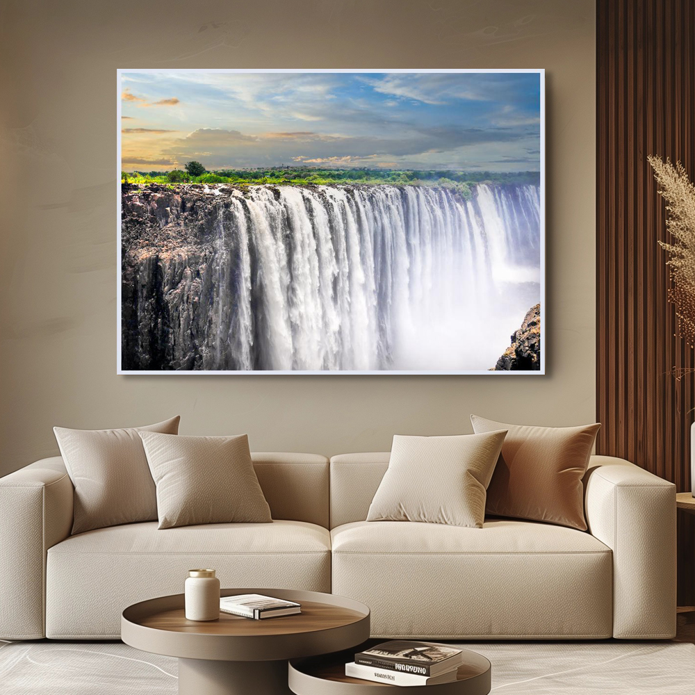 산림 폭포 80x80cm 무광오크 알루미늄액자 폭포그림 - 상세 이미지 5