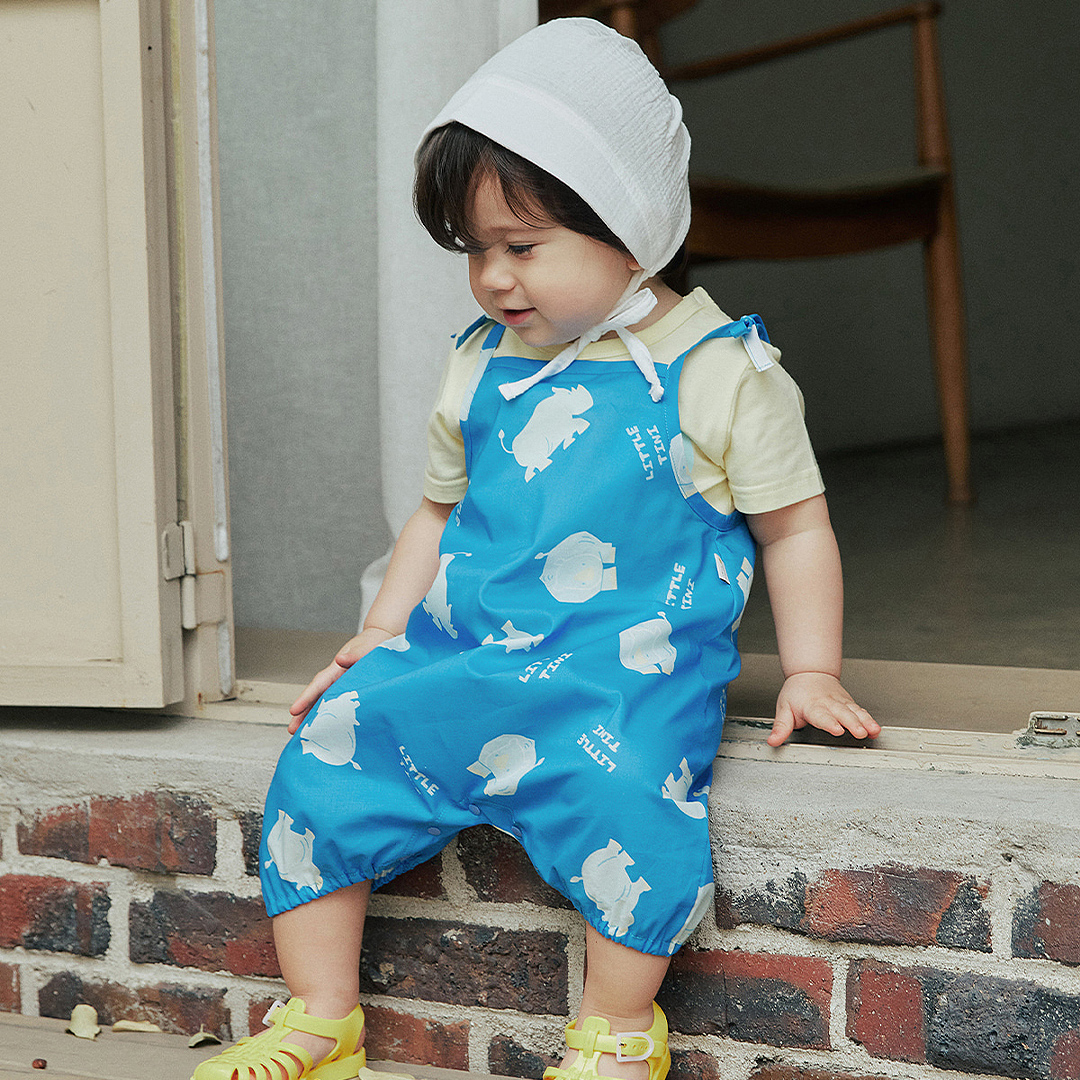 아기 남아 여름바지 라이노리 멜빵 팬츠 - 상품 이미지