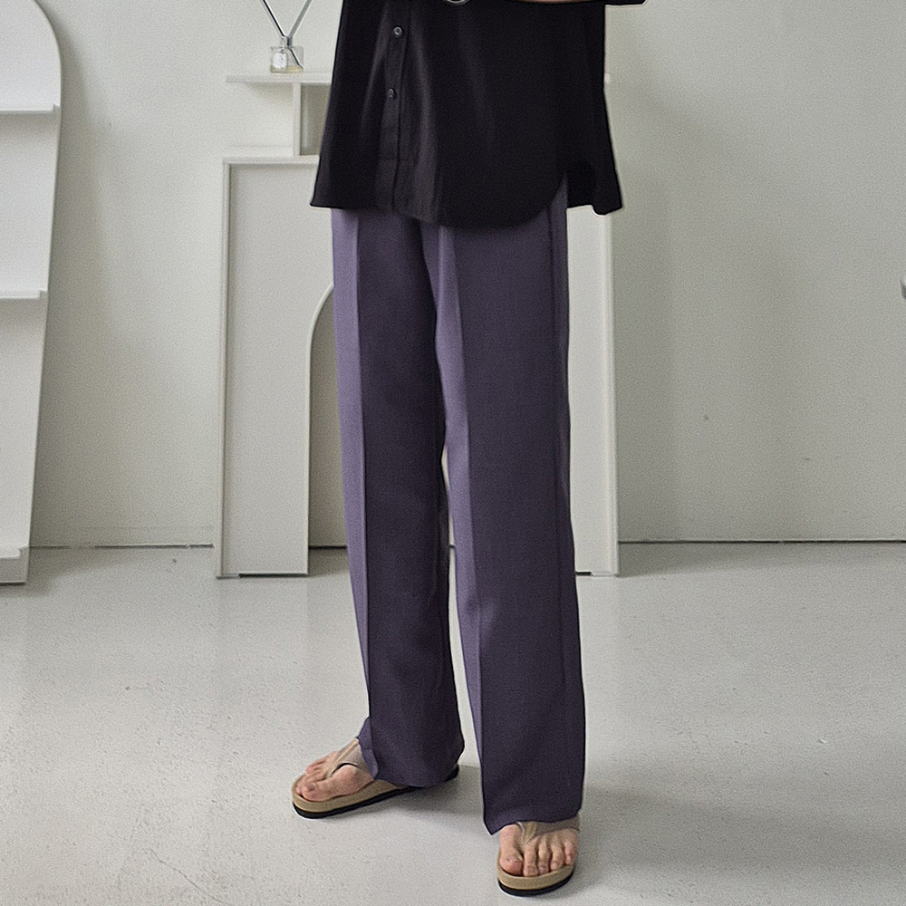 남자냉장고바지 린넨 아이스 밴딩 남자 와이드 팬츠 - 상세 이미지 2