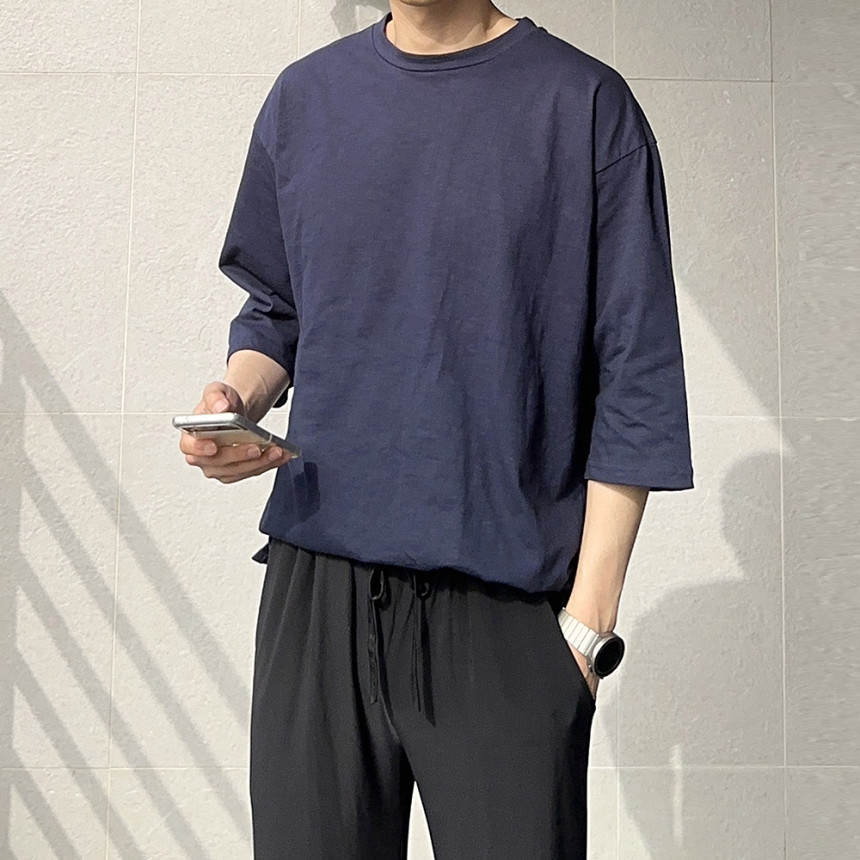 7컬러 오버핏 7부 티셔츠