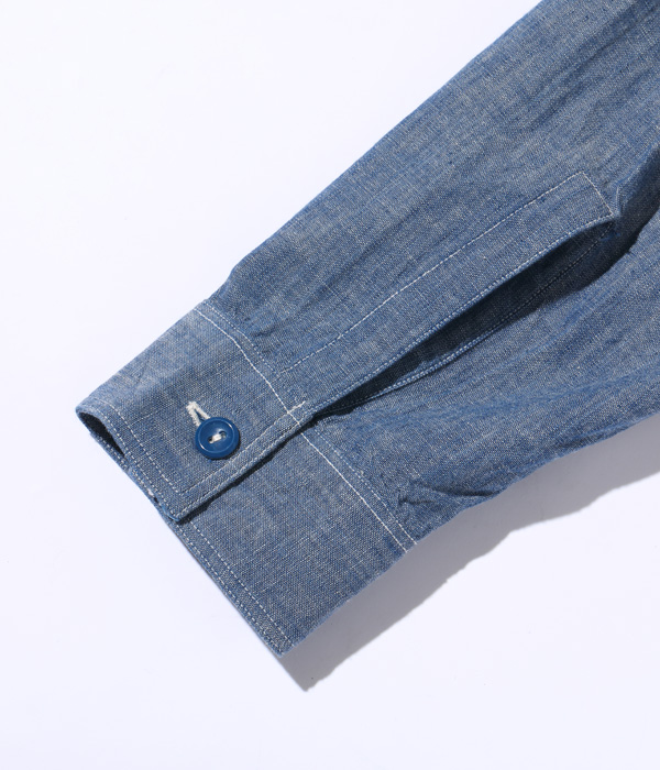 버즈릭슨 셔츠 블루 샴브레이 워크 롱슬리브 BR25995 - 상세 이미지 4