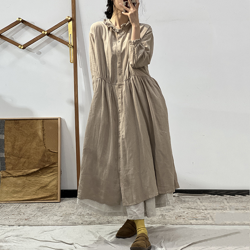 프릴린넨원피스 넥프릴 봄 원피스