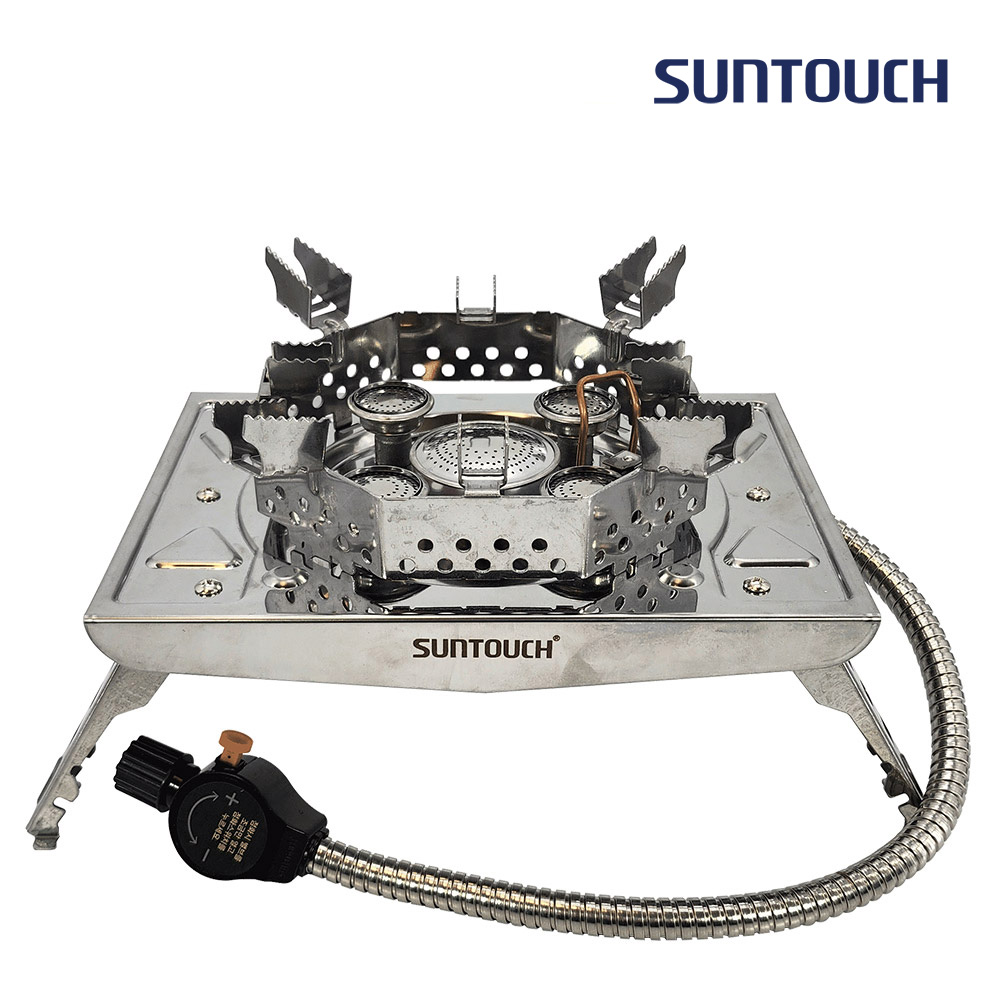 [알림받기 추가할인] 썬터치 통주물바디 고화력 캠핑버너 4&5구 강염버너 그리들버너 다이캐스팅 올스텐 팔각 바람막이 ST-SB4C