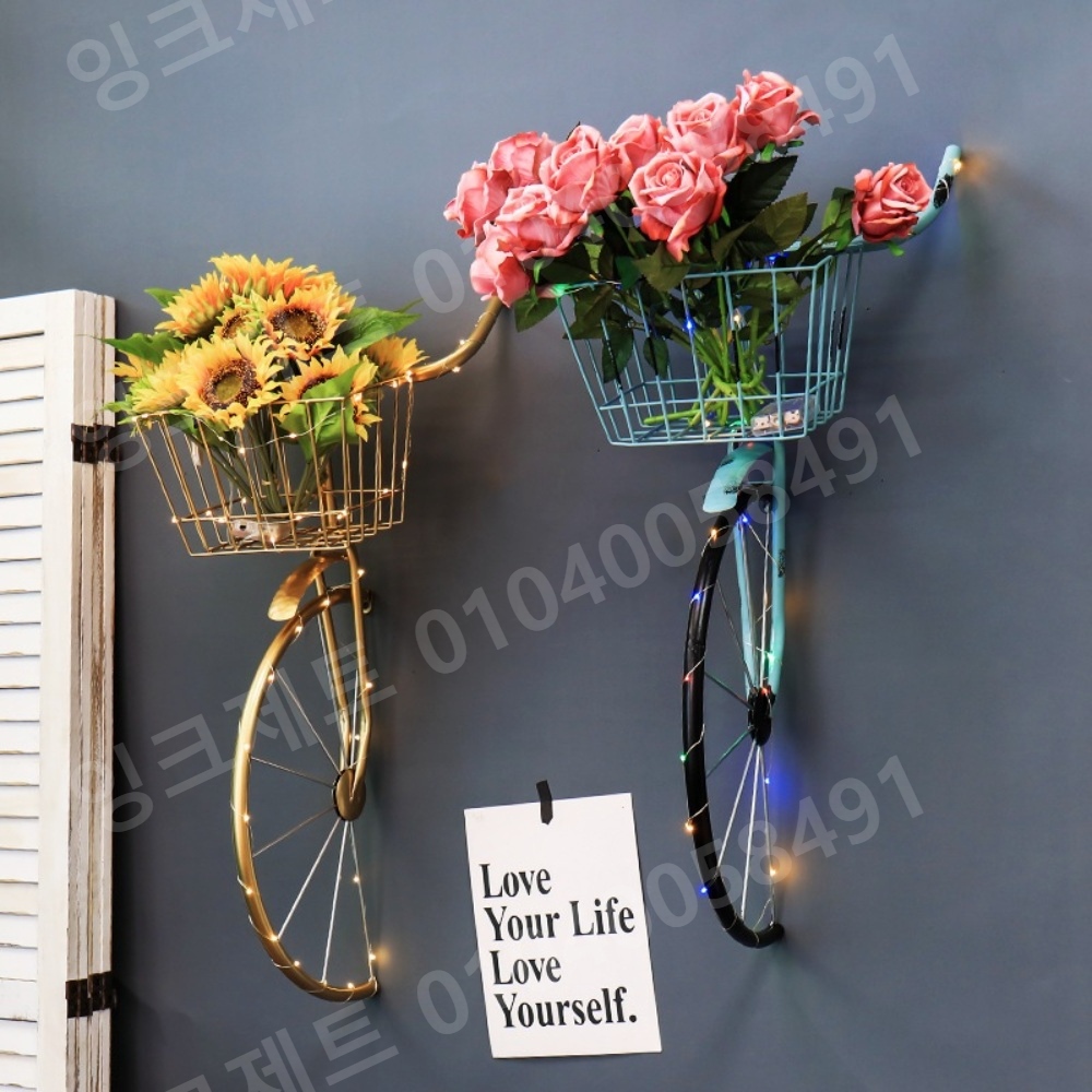 자전거 벽장식 레트로 수레 철제 오브제 빈티지 술집 - 상세 이미지 2