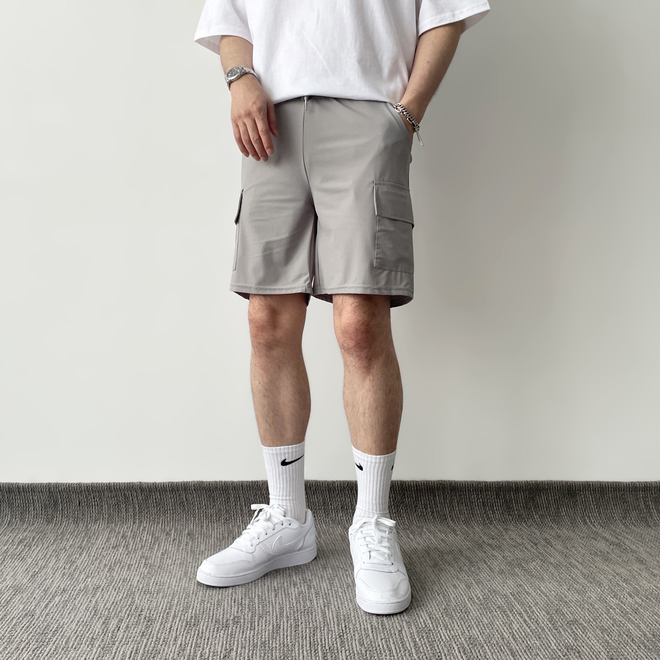1+1 남자냉장고반바지 냉감 남성스판반바지 - 상세 이미지 4