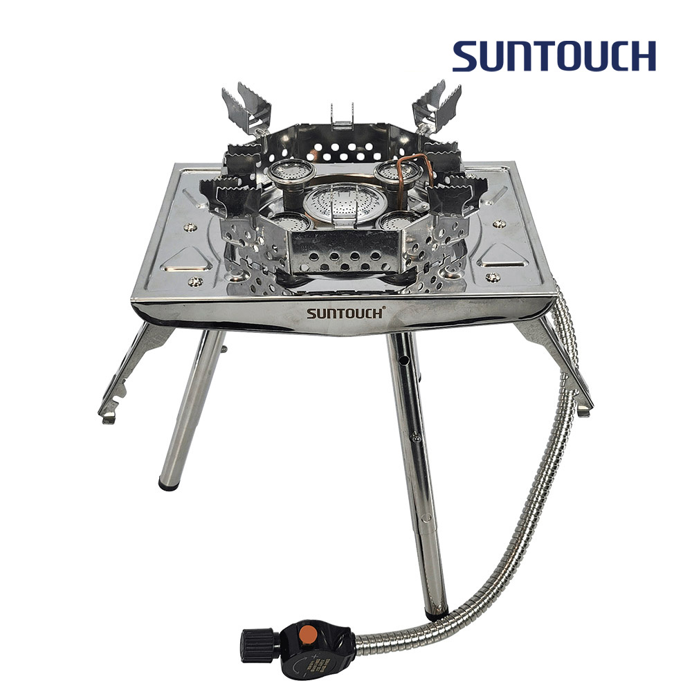 [알림받기 추가할인] 썬터치 통주물바디 고화력 캠핑버너 4&5구 강염버너 그리들버너 다이캐스팅 올스텐 팔각 바람막이 ST-SB4C