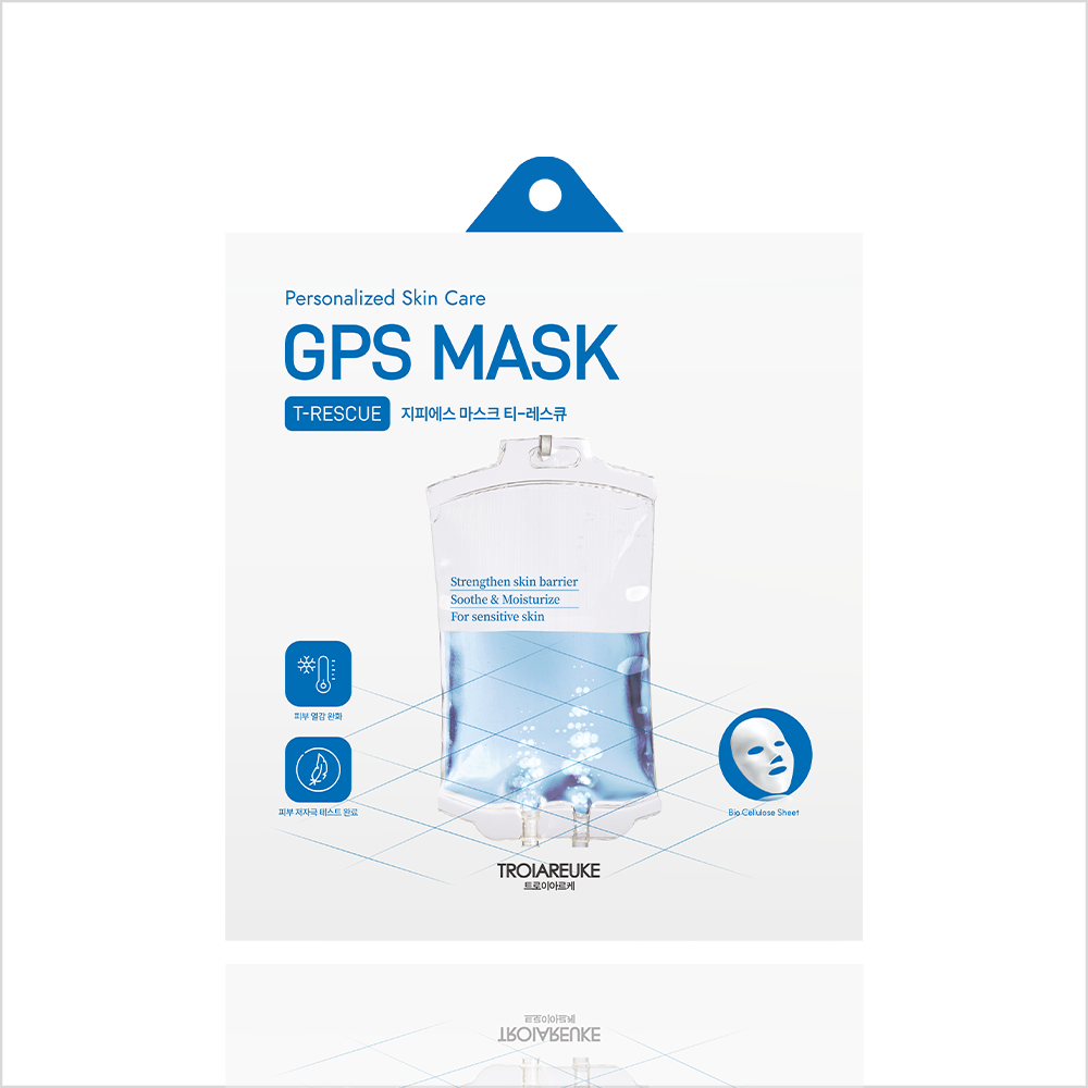 트로이아르케 GPS 티-레스큐 블루 열감피부 열노화 쿨링 진정 마스크팩