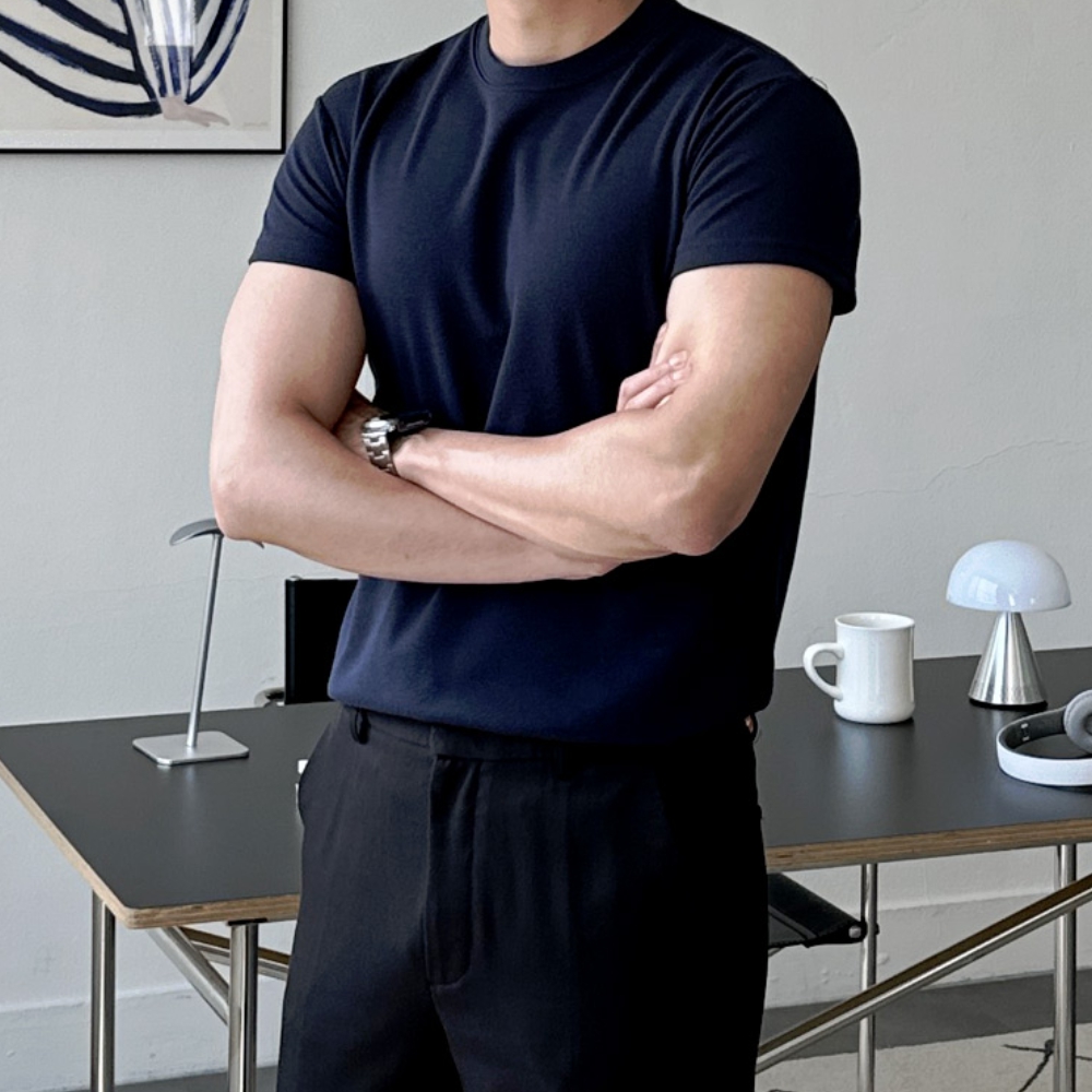 1+1 남자 파클 머슬핏 여름 아이스 분또 무지 반팔티 10컬러 - 상품 이미지