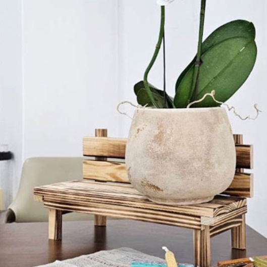 원목 화분 테이블 얇은테이블 한뼘테이블 간이 탁자 받침대 창가 선반 콘솔 보조 나무 미니