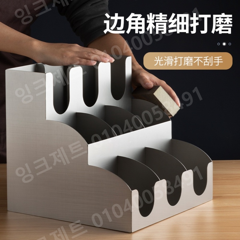 컵디스펜서 종이컵 원목 꽂이 2구 정리대 테이크아웃컵 - 상세 이미지 3