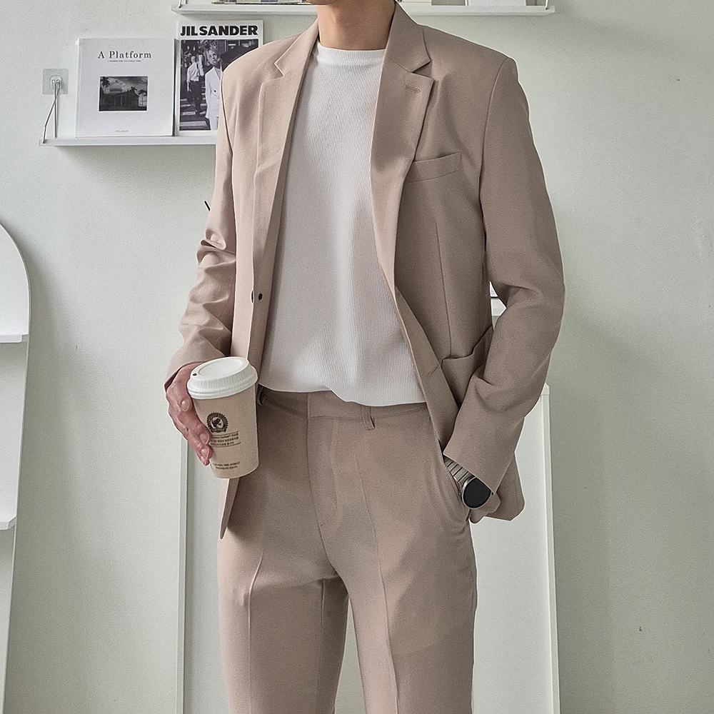 남자 린넨자켓 빅사이즈 여름 블레이저 자켓 남자정장마이 - 상세 이미지 4