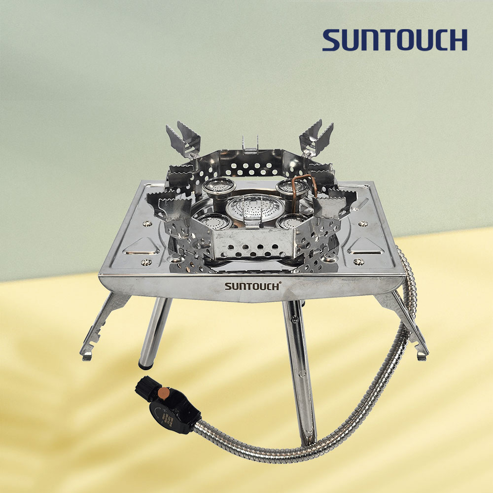 [알림받기 추가할인] 썬터치 통주물바디 고화력 캠핑버너 4&5구 강염버너 그리들버너 다이캐스팅 올스텐 팔각 바람막이 ST-SB4C