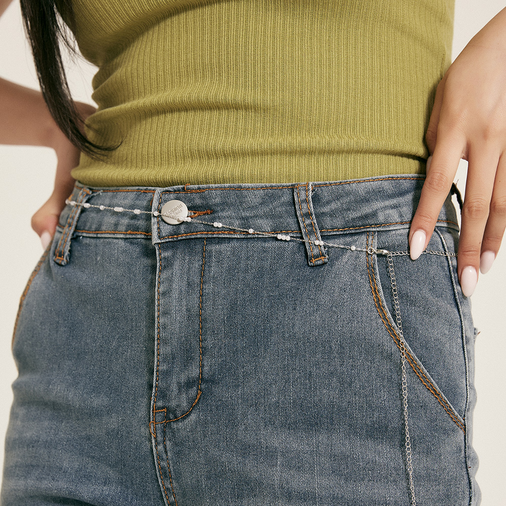 체인벨트 진주 벨트 허리 레이어드 허리띠 여자 - 상세 이미지 3
