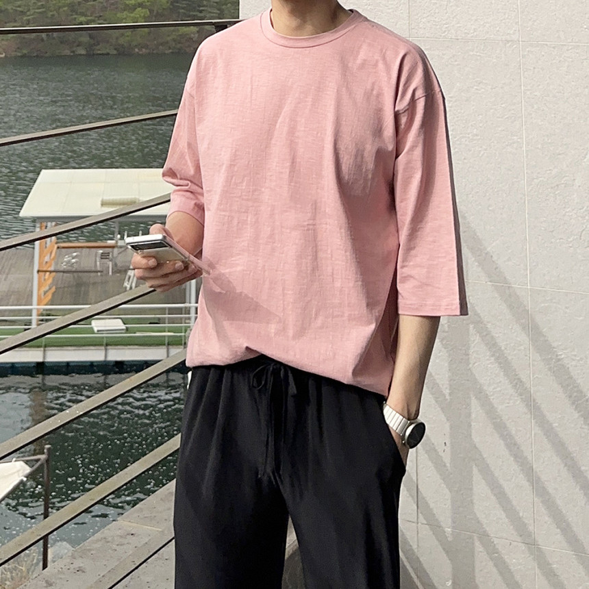 7컬러 오버핏 7부 티셔츠