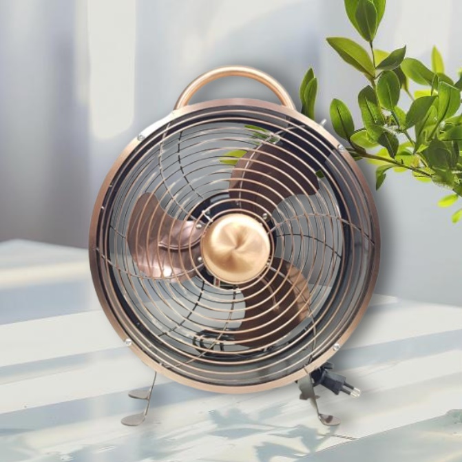 황동선풍기 작은 소형 메탈 선풍기 책상용 테이블 빈티지 선풍기