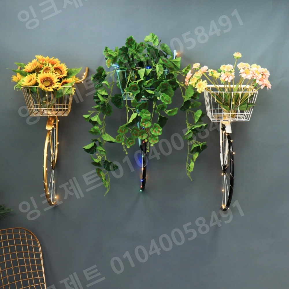 자전거 벽장식 레트로 수레 철제 오브제 빈티지 술집 - 상세 이미지 3