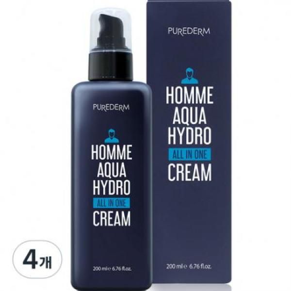 퓨어덤 옴므 아쿠아 하이드로 올인원 크림 200ml x 4개 : 백화점가는길