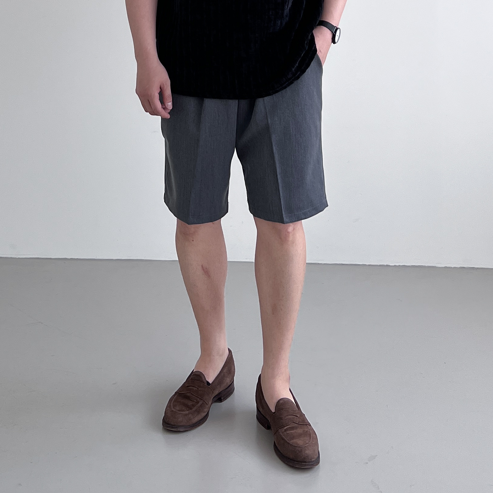 1+1 남자정장반바지 남자슬랙스반바지 - 상세 이미지 2