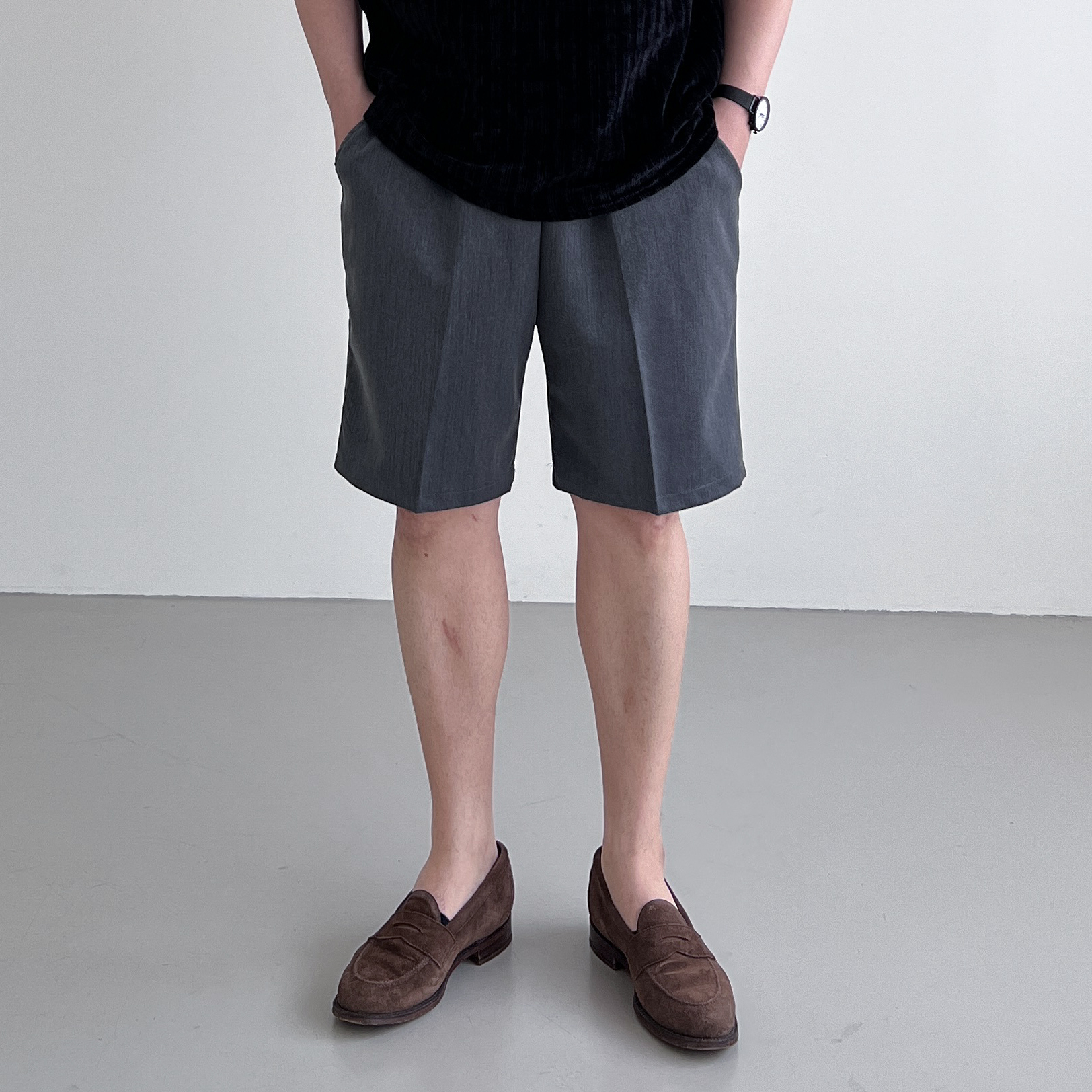 1+1 남자정장반바지 남자슬랙스반바지 - 상세 이미지 3