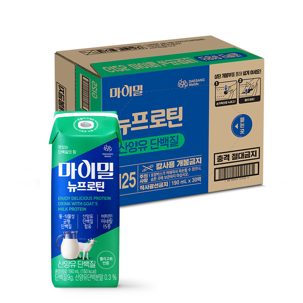 대상웰라이프 마이밀 뉴프로틴 산양유 단백질 190 mL 30팩 단백질 음료 - 상세 이미지 3