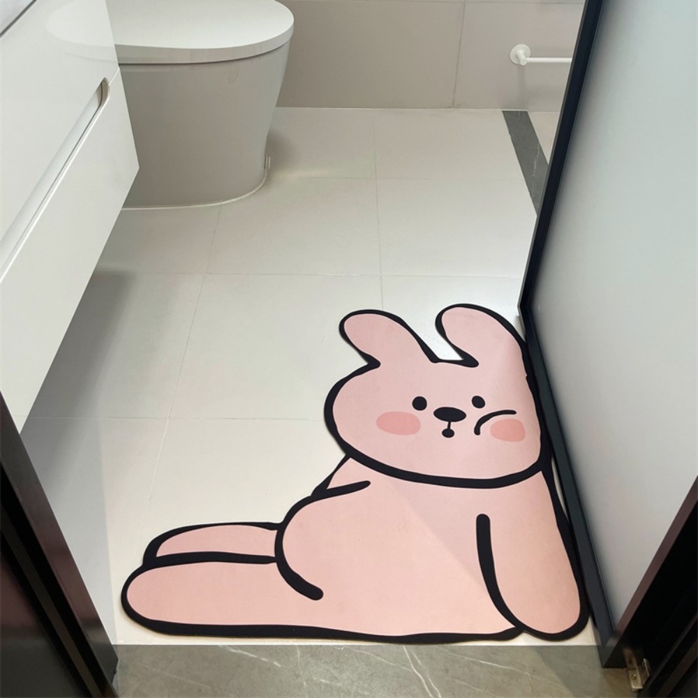 토끼매트 욕실 카펫 원룸 거실 침실 귀여운 현관 카페트 인테리어 주방 발매트 - 상품 이미지