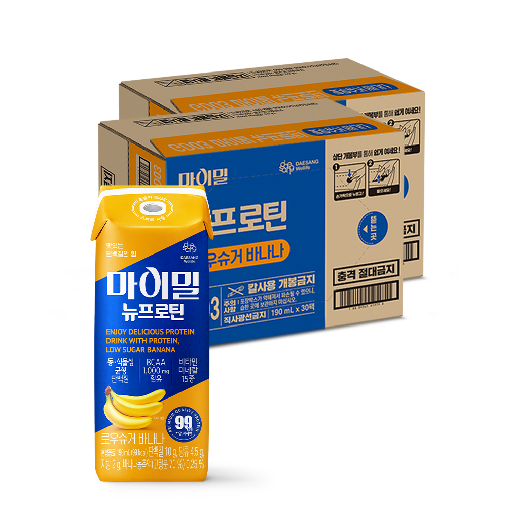 마이밀 뉴프로틴 로우슈거 바나나 단백질음료 190ml, 60개 이미지 3