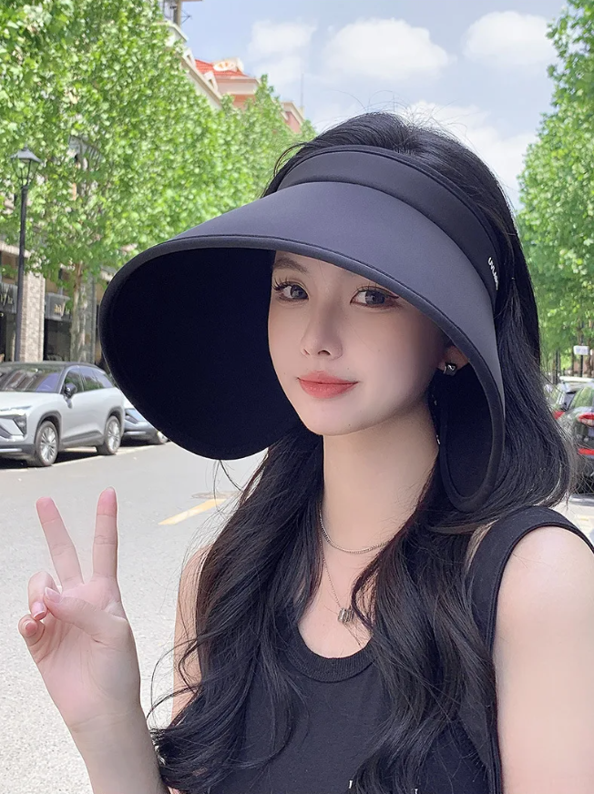 [리플리히] 돌돌이모자 와이드 챙넓은모자 자외선차단썬캡 플로피햇 여름여자모자 휴가지 밀짚 - 상세 이미지 4