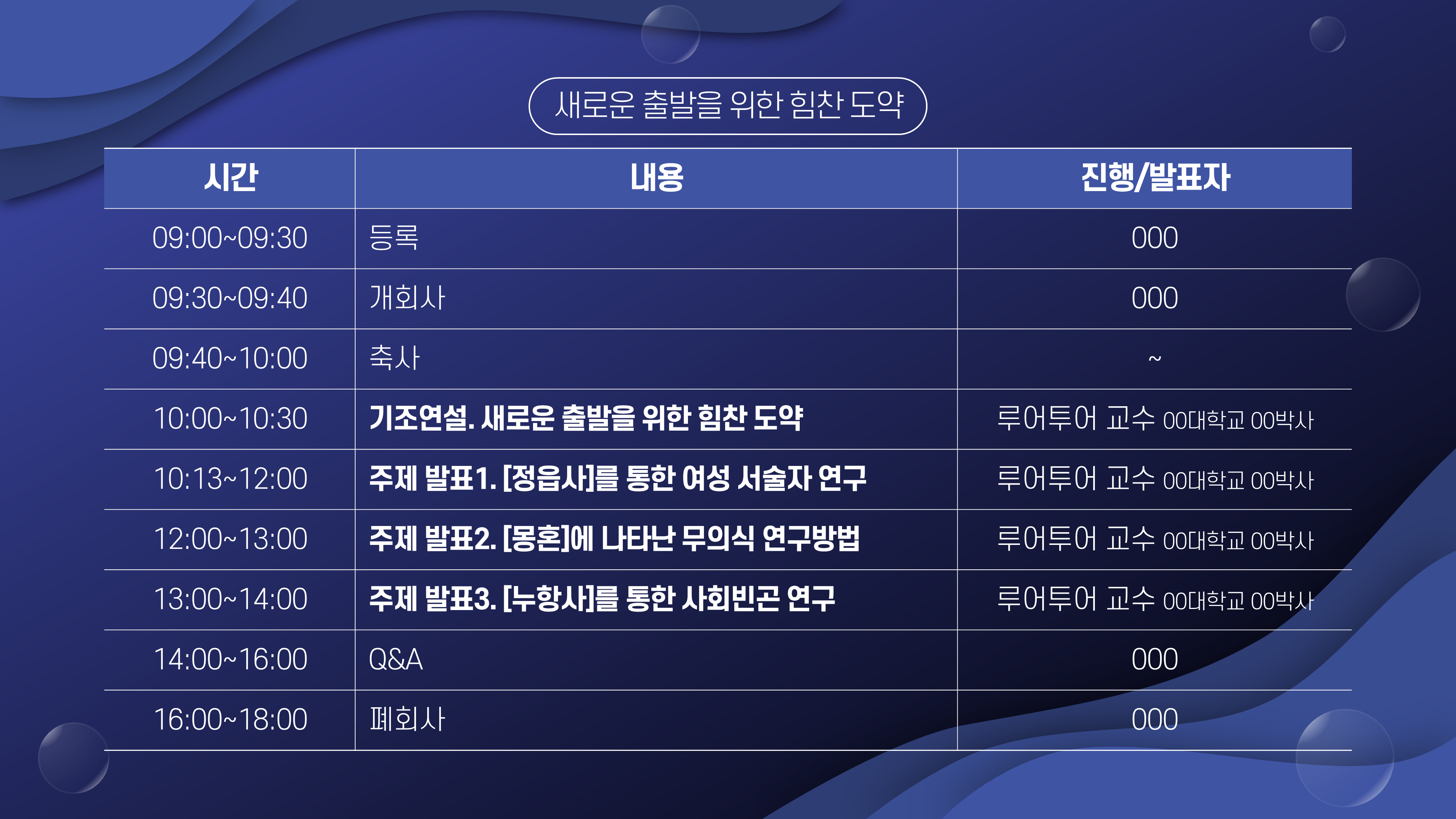 931 깔끔한 행사 ppt 템플릿 기념행사 워크샵 세미나 식순 강연회 심포지움 정년퇴임 - 상세 이미지 3