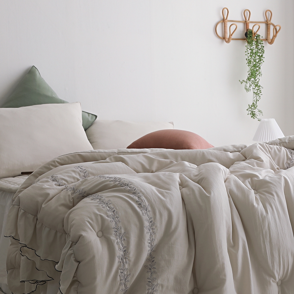 마이크로 모달 사계절 자수 프릴 먼지없는 차렵 이불