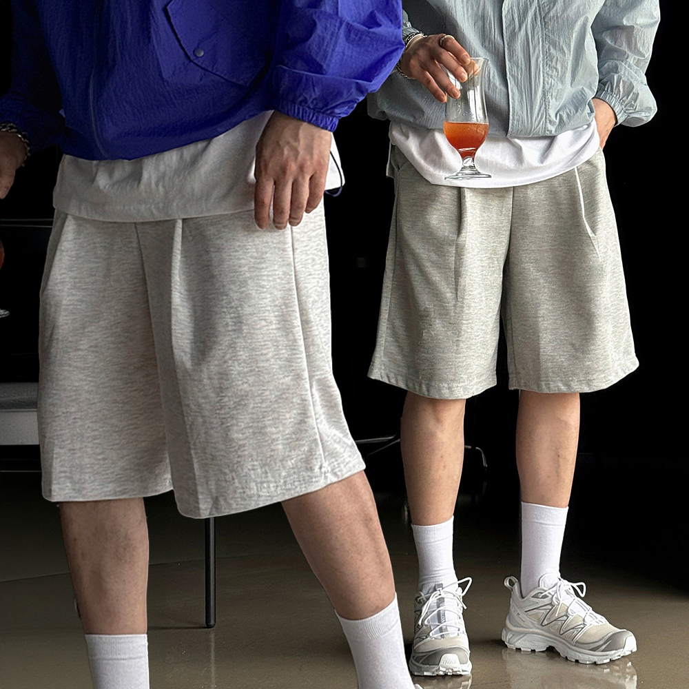 남자버뮤다팬츠 6부반바지 회색반바지 - 상품 이미지