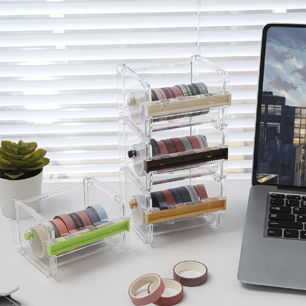 마스킹 테이프 보관함 커터기 멀티 마테 종이 디스펜서 커터 4종 - 상품 이미지