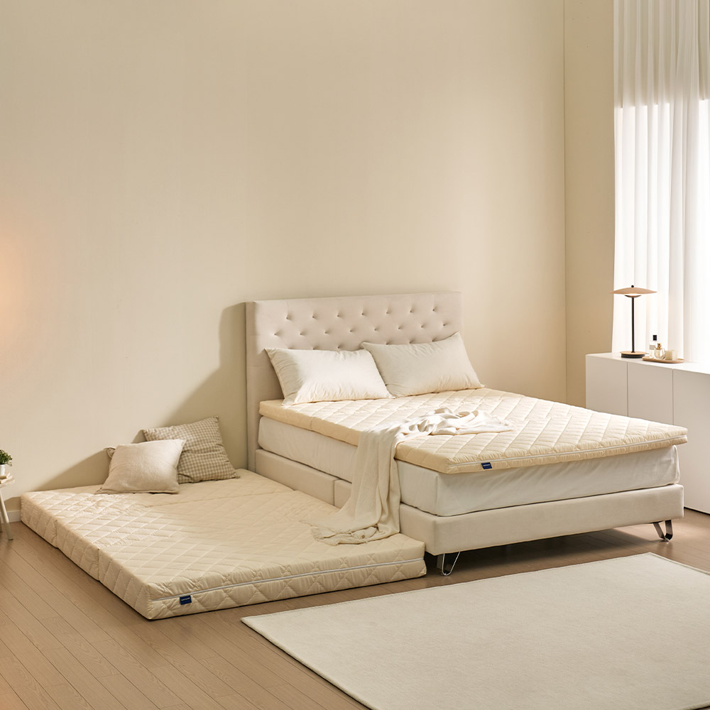 세인트블랑 허리에 좋은 AIR라텍스 매트릭스 3단 접이식 바닥 토퍼 매트리스 7cm MS