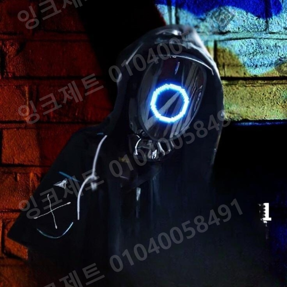 LED가면 진행요원 코스튬 변신 네온 파티 소품 마스크 - 상품 이미지
