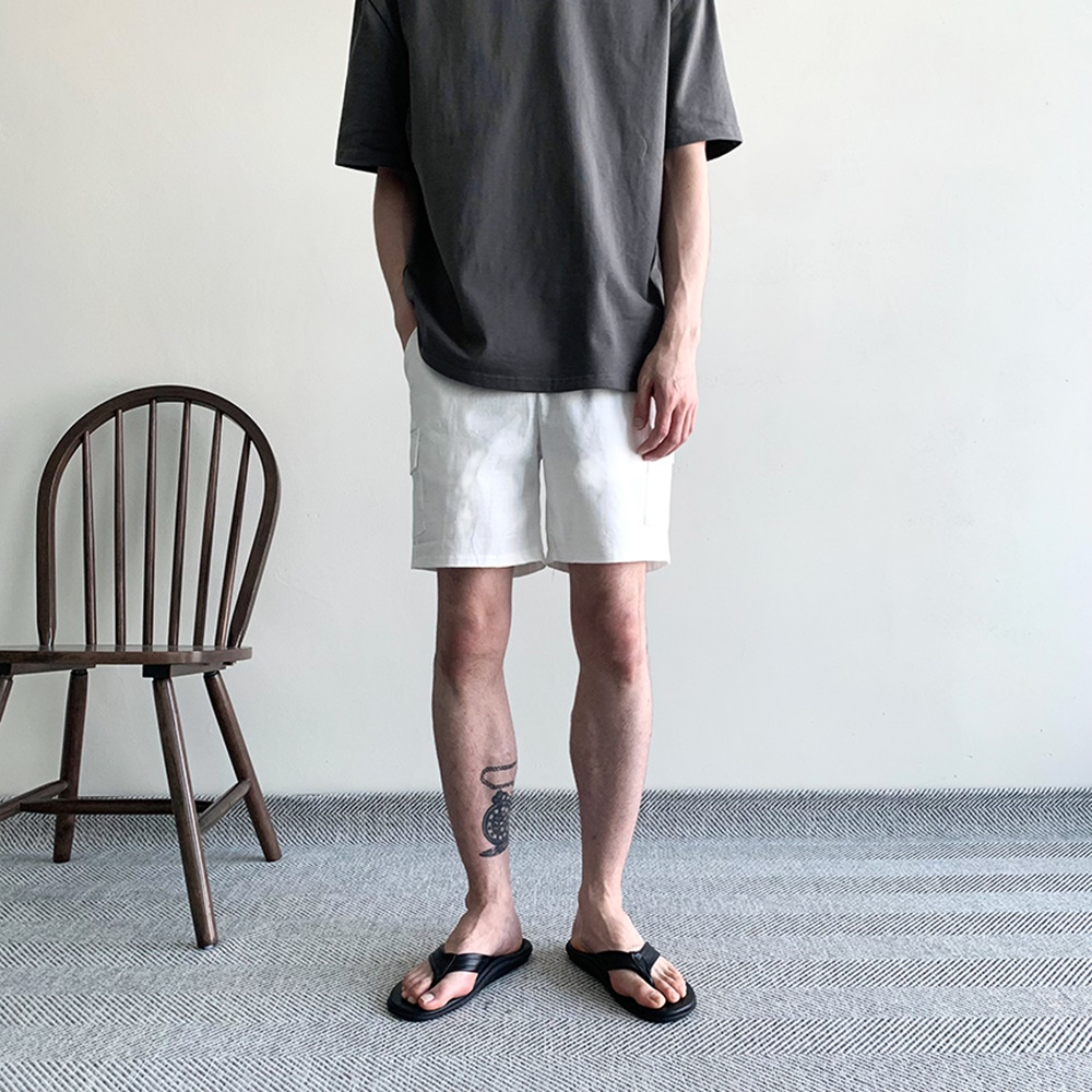 남자린넨반바지 카고반바지 흰색반바지 이미지 6