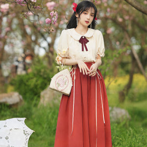 개화기의상대여 레드반팔 원피스 경성의복 시밀러 졸업사진컨셉 투피스원피스 ... 착용 후기 | 사이즈/핏 총정리 - 상품 이미지 2