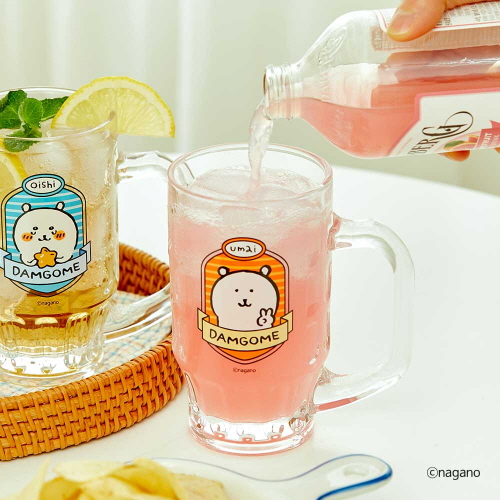 담곰이 하이볼 잔 2P 세트 농담곰 술잔 유리 컵 물컵 식기 캐릭터 굿즈 - 상품 이미지
