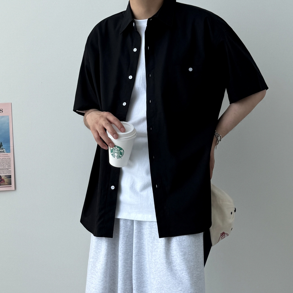 1+1 남자마남방 오버핏린넨셔츠 남성하늘색셔츠 - 상세 이미지 3