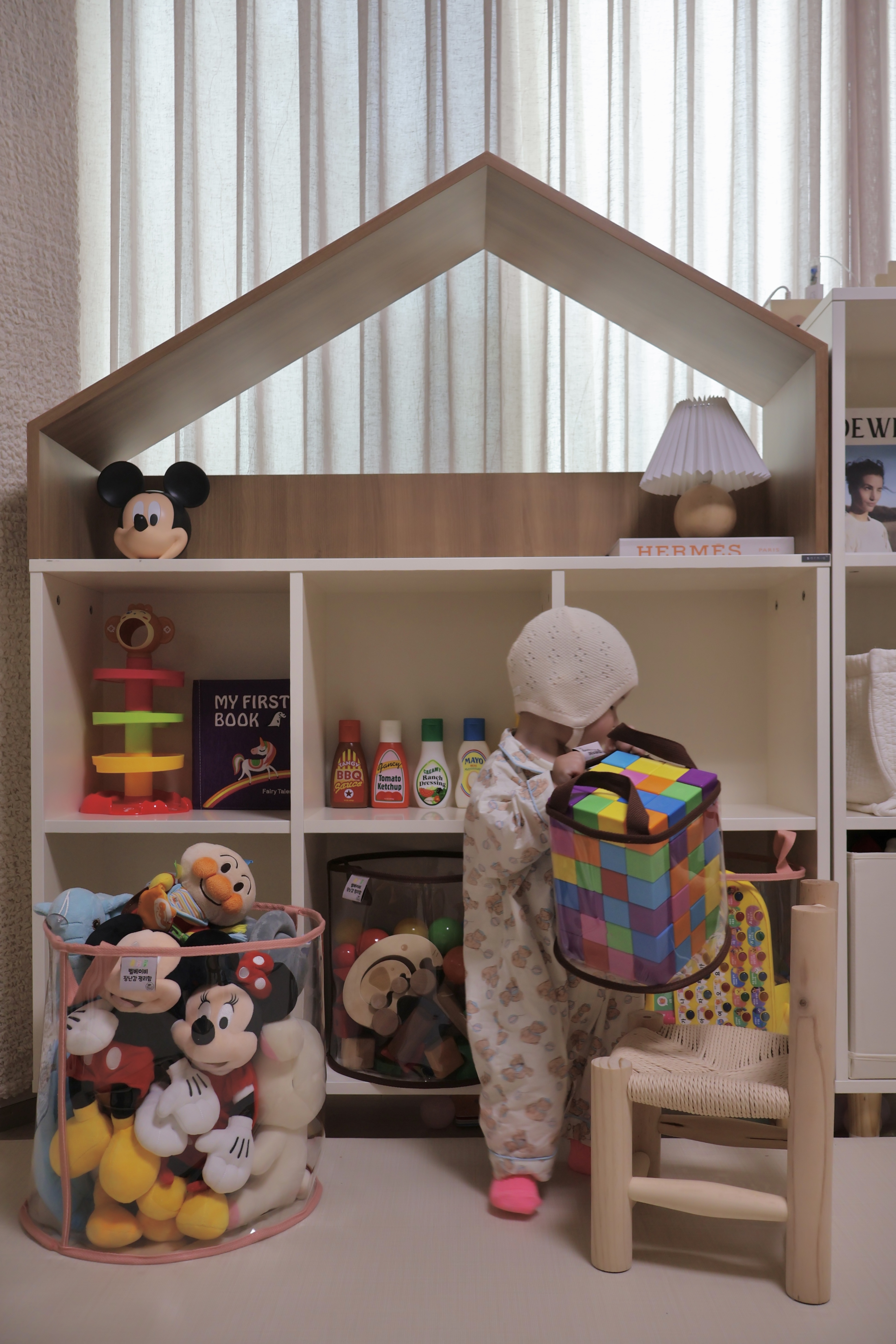 TPU 투명 아기 장난감 정리함 수납장 수납함 원형 S