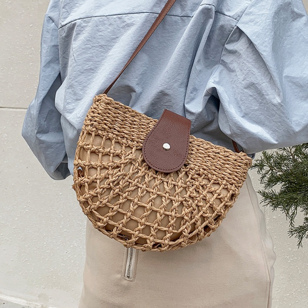 특이한 라탄백 에코백 비치 가죽 가방 - 메인 이미지