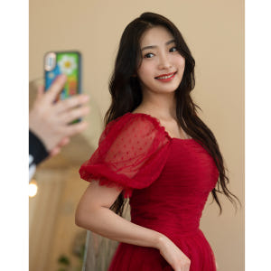 레드 어바웃타임 유색드레스 대여 셀프 웨딩드레스 제주스냅 졸업사진 의상대... 착용 후기 | 사이즈/핏 총정리 - 상품 이미지 2