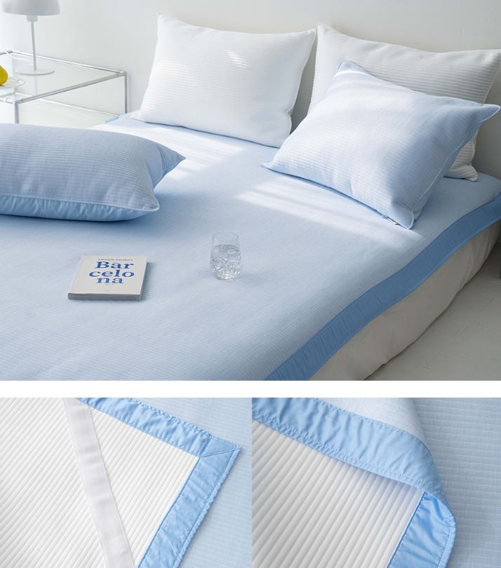 송화침장 24년형 최고급 멜란냉감사 듀라론 냉감패드 넉넉한사이즈 여름 침대패드 고정밴드