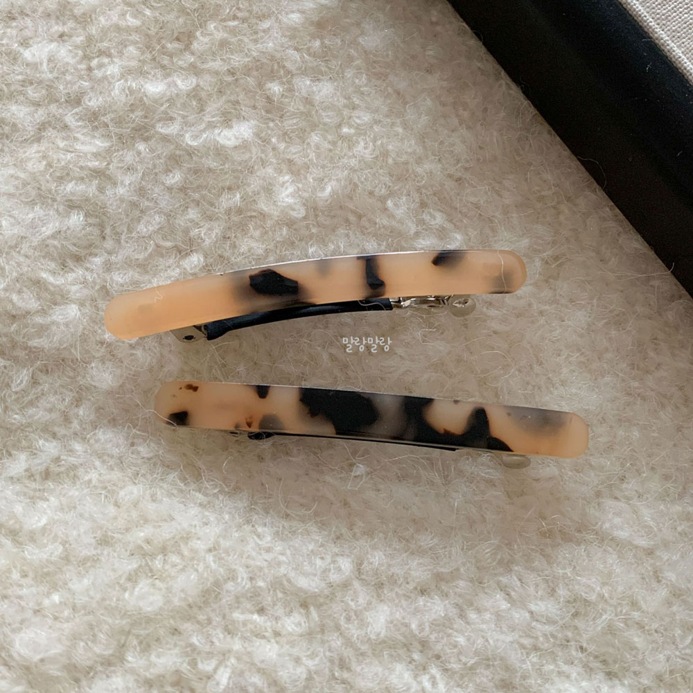 호피 일자자동핀 반머리핀 심플한 프랑스헤어핀 이미지 7