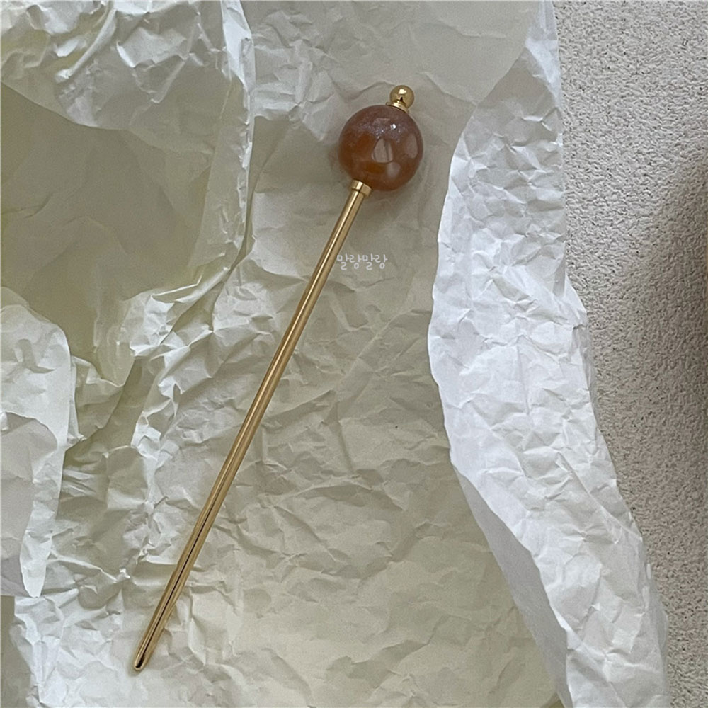 메탈 올림머리비녀 고급스러운 한복뒤꽂이 헤어 비녀핀 - 상세 이미지 5