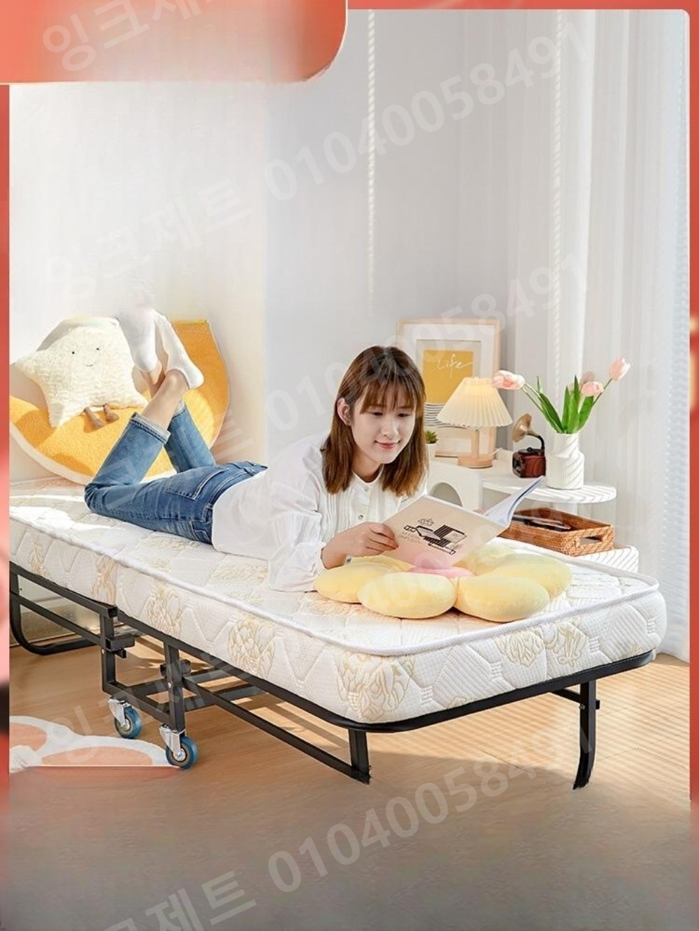 라꾸라꾸침대 원룸 객실 싱글 가정용 매트리스 접이식 - 상품 이미지