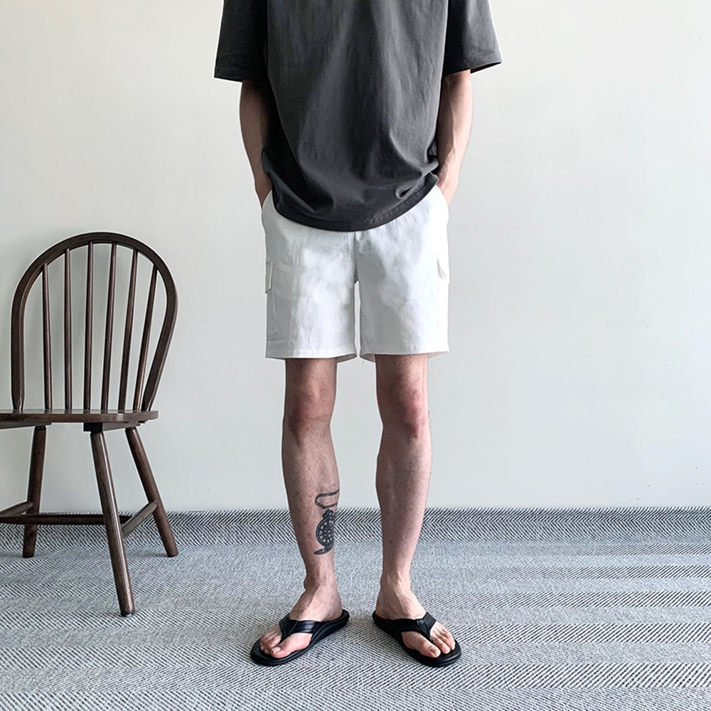 남자린넨반바지 카고반바지 흰색반바지 - 상세 이미지 5