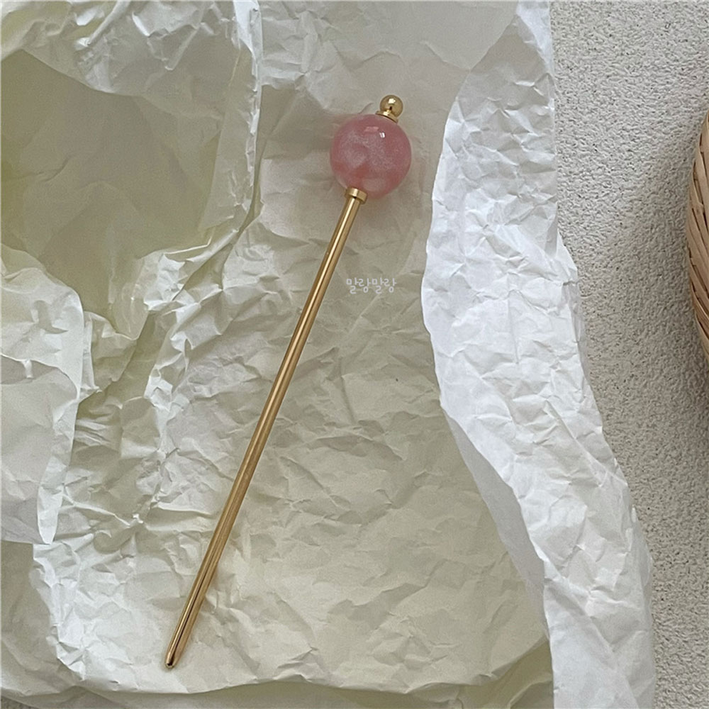 메탈 올림머리비녀 고급스러운 한복뒤꽂이 헤어 비녀핀 - 상세 이미지 3